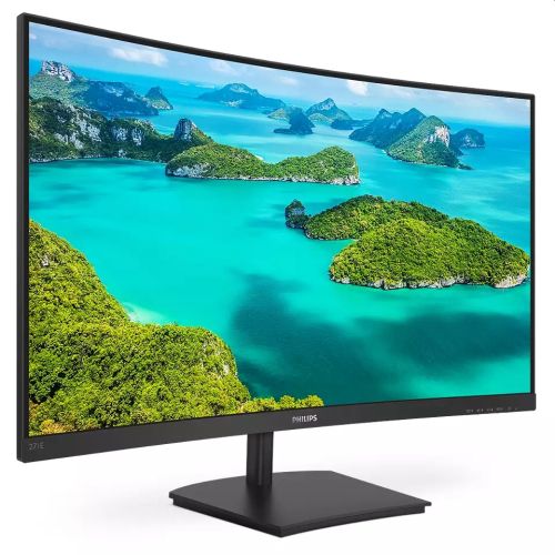 Монитор Philips 271E1SCA, 27" Curved 1500R VA WLED, 1920x1080@75Hz, 4ms GTG, 250cd/m2, 3000:1, Mega Infinity DCR, FreeSync/Adaptive Sync, FlickerFree, Low Blue Mode, 3Wx2, Tilt, D-SUB, HDMI