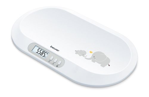 Везна Beurer BY 90 baby scale, Data transfer via Bluetooth, Automatic and manual hold function, Curved weighing surface, 10 Measurement memory spaces