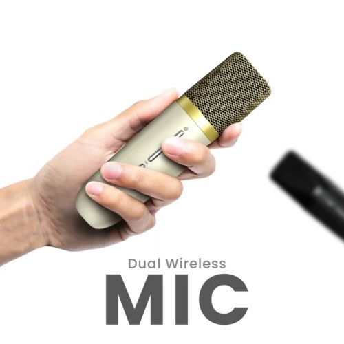 Тонколони HiFuture Vocalist100 Silver, 20W Output, Karaoke Enable, Two Wireless Microphone, 4000mAh Battery (Support Power Bank), RGB Lighting, Pair to Play (TWS Mode), Bluetooth 5.3