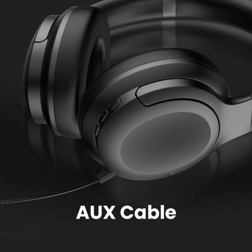 Слушалки HiFuture FutureTour Black, Active Noise Canceling, 25-Hour Playtime, Memory Protein Foam Cover, Crystal-Clear Call, Wireless 5.2, AUX Cable