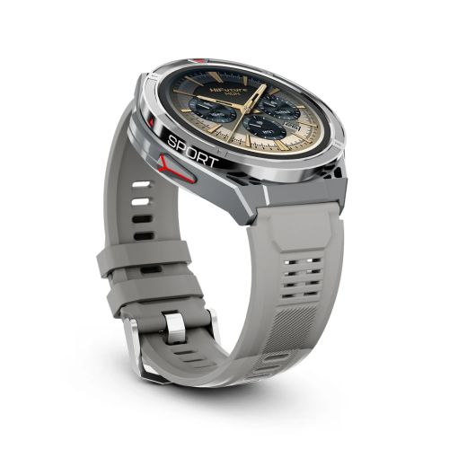 Часовник HiFuture Active Silver, *1.43"  AMOLED, Dual Band GPS +Compass + Altimeter 466*466, Powered by Dual Core & Syntra AI, Bluetooth Call, 5ATM Waterproof, 24/7 True Heart Rate & Blood Oxygen Sensor, Up to 10 days daily use