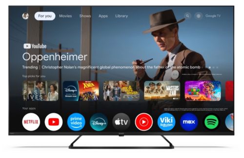 Телевизор Sharp 55HP6265E, 55" QLED Google TV, 4K Ultra HD 3840x2160 Frameless, 1 000 000:1, AQUOS, DVB-T/T2/C/S/S2, Active Motion 1000, HDR10, Dolby Atmos, Dolby Vision, Google Assistant, Google Cast, HDMI 2.1 with eARC, 3.5mm Headphone jack / line-out, 