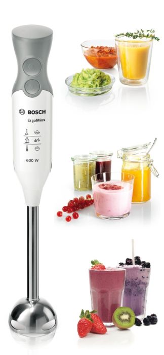 Пасатор Bosch MSM66110, Blender, ErgoMixx, 600 W, Included transparent jug, White