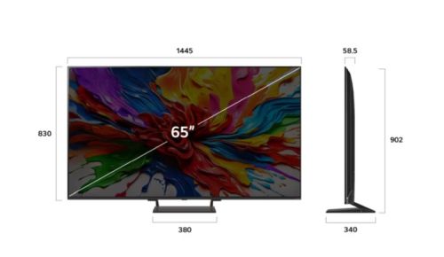 Телевизор LG 65QNED93A6A, 65" 4K HDR Smart QNED TV MiniLED, 3840x2160, 120Hz Native (VRR 165Hz), DVB-T2/C/S2, AI Alpha 8, HDR 10 PRO, webOS 24, ThinQ AI, WiFi, FreeSync Compatible, VRR, AI Upscaling, Google Cast, Virtual 9.1.2 Up-mix, Bluetooth, Hdmi, Mul