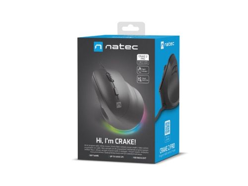 Мишка Natec Vertical Mouse Crake 2 Pro 12800DPI Optical Black