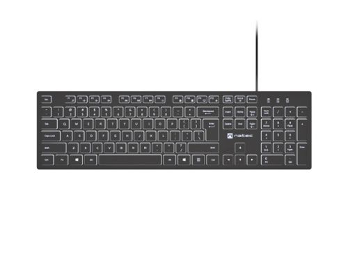 Клавиатура Natec Keyboard Herring Glow US, White Backlight