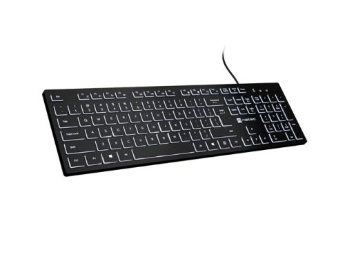 Клавиатура Natec Keyboard Herring Glow US, White Backlight