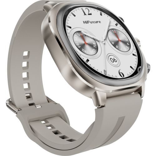 Часовник HiFuture AIX Lite Champagne Gold,  1.43" AMOLED,  466*466, Powered by Dual Core & Syntra AI, Bluetooth Call, 1ATM Waterproof, Sixth Generation Health Sensor, Up to 10 days daily use, Extra Fabric Strap inbox