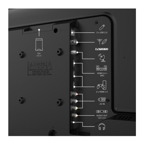 Телевизор Thomson 32"HD Easy TV; 1366 x 768 (HD), DLED, 60 Hz, DVB-T/T2/C/S/S2,HDMI 3 (1.4), USB 2 (2.0), S/PDIF 1x coaxial, AV IN, Hotel mode, Side Feet, Black