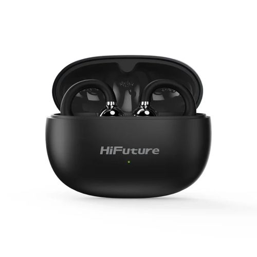 Слушалки HiFuture FlexClip Black, Open Ear Comfort, Bluetooth 5.4, 4 Mics ENC Calling System, Playtime up to 30 Hours, IPX5 Waterproof, 12mm Driver Bass Boost