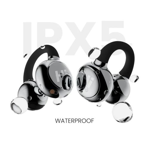 Слушалки HiFuture FlexClip Black, Open Ear Comfort, Bluetooth 5.4, 4 Mics ENC Calling System, Playtime up to 30 Hours, IPX5 Waterproof, 12mm Driver Bass Boost