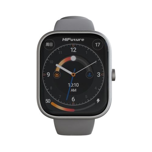Часовник HiFuture Lume Silver Grey, 1.85 " IPS, Powered by Dual Core, Aerospace-Grade Ultra Light Aluminum Frame, Bluetooth Call, 3D User Interface, 1ATM Waterproof, 24/7 True Heart Rate & Blood Oxygen Sensor, 100+ Sports Mode, Up to 7 days daily use