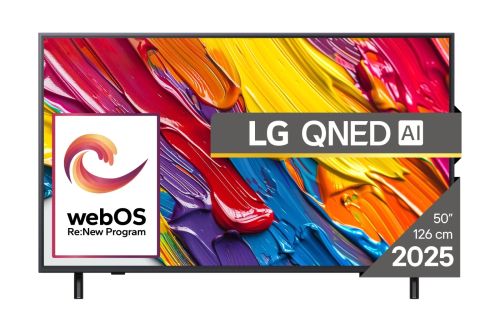 Телевизор LG 50QNED82A3B, 50" 4K QNED HDR Smart TV, 3840x2160, DVB-T2/C/S2, Alpha 7 AI Processor, HDR10 / HLG, webOS 25 ThinQ, VRR / ALLM / HGiG, 4K Upscaling, WiFi 5, Voice Controll, Bluetooth 5.1, AirPlay 2, LAN, CI, HDMI, SPDIF, Google Cast, 2 pole Sta