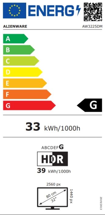 Монитор Dell Alienware AW3225DM, 31.5" Curved WQHD LED AG , VA, 1ms GTG, 3000:1, 400 cd/m2, 2560x1440, 180 Hz, 95% DCI-P3, HDR, VRR, AMD FreeSync, VESA AdaptiveSync, HDMI, DP, USB 5Gbps, PIP, PBP, Height Adjustable, Tilt, Black