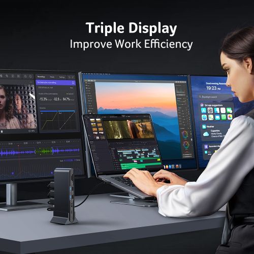 Докинг станция Acer Type C Universal docking station 15in1, 2 x HDMI 4K@60Hz, 1 x DP 8k@30Hz, 5 x USB A, 1 x USB C, 1 x RJ45, 1x SD /Micro SD, 1 x TF, 1 x Audio  3.5mm jack, Windows, ChromeOS, macOS, Gray