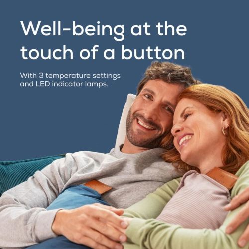 Термоподложка Beurer HK 77 Heaty obsidian-blue; lithium-ion battery; Soft velvet cushion cover machine-washable at 30°C; 3 temperature settings; Fast heating; BSS; 45(L)x45(W) cm