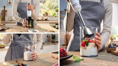 Пасатор Bosch MSM4W421, SER4, Blender, ErgoMaster, 800 W, Dynamic Speed Control, QuattroBlade System, Included Blender, Chopper, Stainless steel whisk & Measuring cup, White